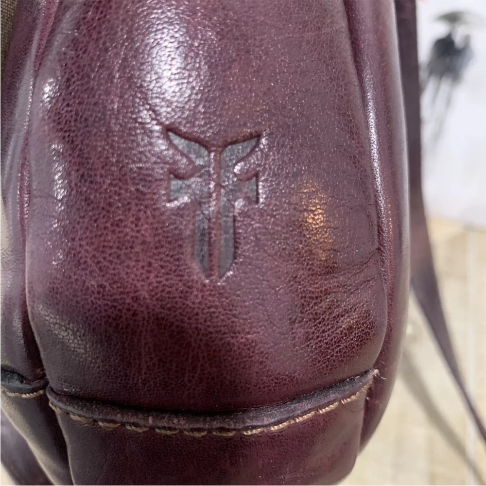 Frye Amy Burgundy Maroon Wine Oxblood Leather Crossbody Bag Purse‎ - Picture 13 of 13